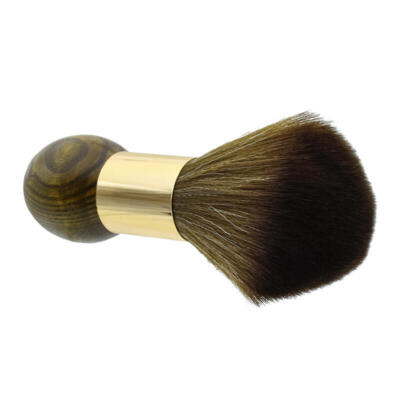 Barber Neck Brush (Light Wooden Brown) WITH GOLD - Image 2