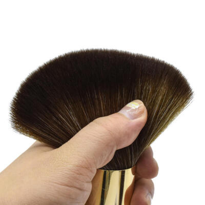 Barber Neck Brush (Light Wooden Brown) WITH GOLD - Image 3